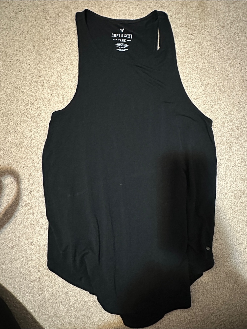 American Eagle Outfitters Black Scoop Neck Tank Top